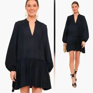 New: Pomander Place V-Neck Ophelia Drop Waist Coverup Dress. Black. Size XXL